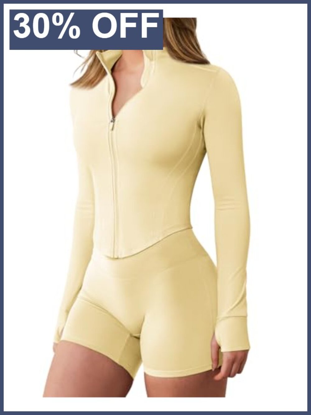 Women's Lightweight Full Zip Athletic Running Jacket Cropped Slim Thumb Holes